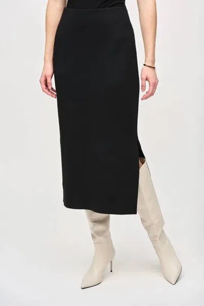 Joseph Ribkoff Sweater Knit Midi Skirt In Black