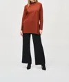 Joseph Ribkoff Mock Neck Long Sleeve Knit Sweater In Cinnamon In Brown