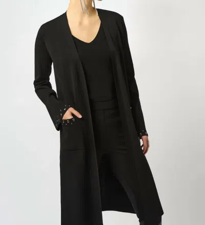 Joseph Ribkoff Sweater Knit Open-front Cover Up In Black