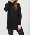 Joseph Ribkoff Mock Neck Long Sleeve Sweater Knit Top In Black In Black