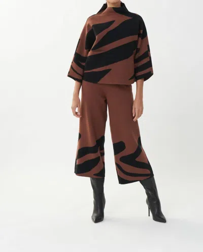 Joseph Ribkoff Sweater Zebra Pant In Brown