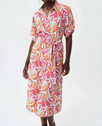 Joseph Ribkoff Swirl Shirtdress In Vanilla/multi