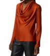 Joseph Ribkoff Tandoori Satin Blouse In Orange In Brown