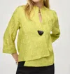 Joseph Ribkoff Woven Jacquard Swing Jacket In Wasabi