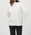 Joseph Ribkoff Textured 3/4 Sleeve Boxy Sweater In Off-white