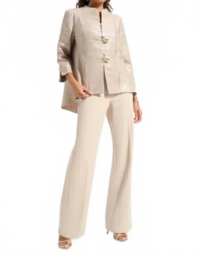 Joseph Ribkoff Textured 3/4 Sleeve Trapeze Jacket In Sand In Neutral