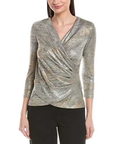 Joseph Ribkoff Textured Blouse In Silver