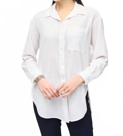 Joseph Ribkoff Textured Button Blouse In White
