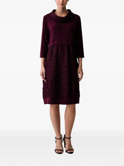 Joseph Ribkoff Textured Cowl-neck Dress In Red
