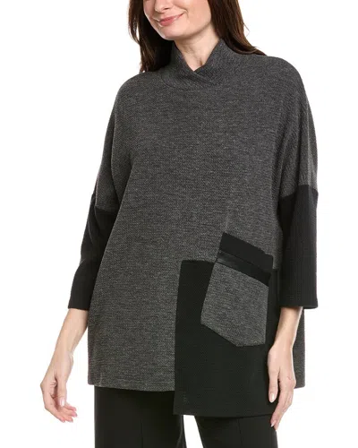 Joseph Ribkoff Textured Drape Sweater In Gray