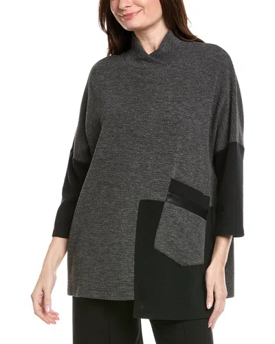 Joseph Ribkoff Textured Drape Sweater In Gray