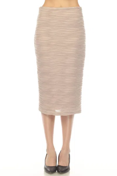 Joseph Ribkoff Textured Knee Length Pencil Skirt In Sand In Gold