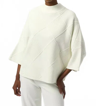 Joseph Ribkoff Mock Neck Wool Blend Sweater Top In Winter White