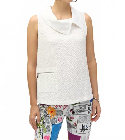 Joseph Ribkoff Textured Sleeveless Top In White
