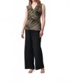Joseph Ribkoff Textured Woven Wide Leg Pants In Black In Black