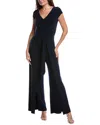 Joseph Ribkoff V-neck Wrap Front Wide Leg Jumpsuit In Midnight Blue In Blue