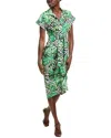 Joseph Ribkoff Tie Front Shirtdress In Green
