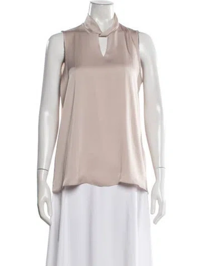 Pre-owned Joseph Ribkoff Tie Neck Sleeveless Top In Pink