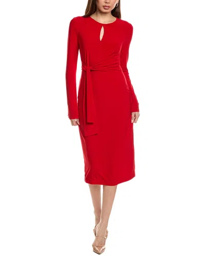 Joseph Ribkoff Tie Side Midi Dress In Red