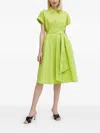 Joseph Ribkoff Tie-waist Mini Shirt Dress In Green