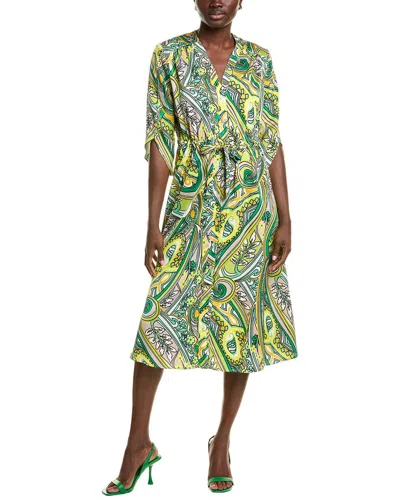 Joseph Ribkoff Tie Waist Shirtdress In Green