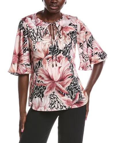 Joseph Ribkoff Tie-neck Blouse In Multi