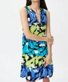 Joseph Ribkoff Tiered Mini Dress In Black/multi In Black