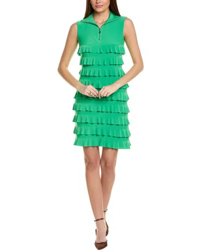 Joseph Ribkoff Tiered Ruffle Mini Dress In Green