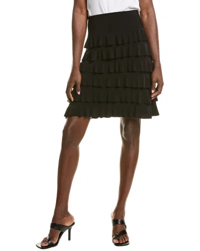 Joseph Ribkoff Tiered Ruffle Skirt In Black