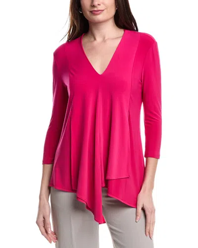 Joseph Ribkoff Tiered V-neck Blouse In Pink