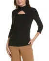 Joseph Ribkoff Silky Knit Embellished Top In Black In Black