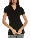 Joseph Ribkoff Silky Knit Wrap Fitted Top In Black In Black