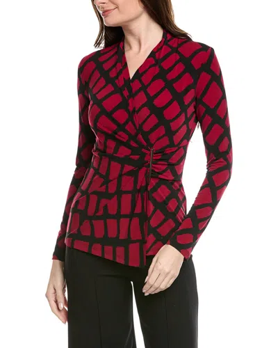 Joseph Ribkoff Waist-tie Printed Top In Black
