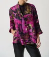 JOSEPH RIBKOFF TRAPEZE JACKET IN BLACK/MULTI