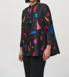 Joseph Ribkoff Trapeze Jacket In Black/multi In Black