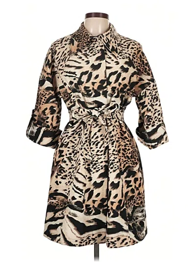 Pre-owned Joseph Ribkoff Trenchcoat In Gold
