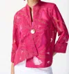 Joseph Ribkoff Tropical Burnout Trapeze Jacket In Magenta In Pink