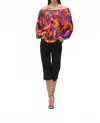 Joseph Ribkoff Tropical Print Long Sleeves Off-shoulder Top In Multi In Multi
