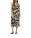 Joseph Ribkoff Tropical Print Midi Dress In Black/ Moonstone