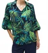 Joseph Ribkoff Tropical Print Straight Tunic In Midnight Blue Multi In Green