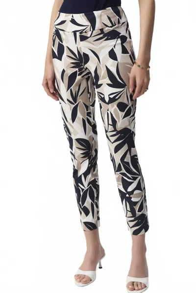 Joseph Ribkoff Tropical Print Slim Fit Pants In Vanilla In Multi