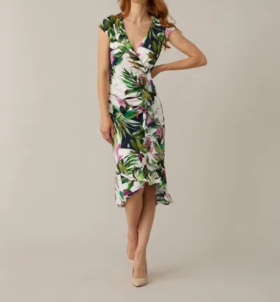 Joseph Ribkoff Tropical Wrap Dress In Vanilla Multi