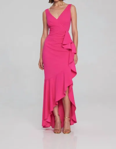 Joseph Ribkoff Trumpet Gown In Shocking Pink