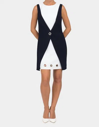 Joseph Ribkoff Tunic Dress In Navy/white In Multi