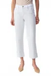 Joseph Ribkoff Turned Embellished Hem Slim Fit Cropped Jeans In White In White