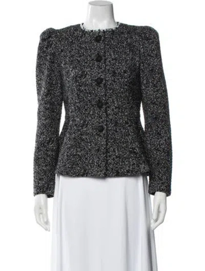 Pre-owned Joseph Ribkoff Tweed Tweed Pattern Jacket In Black
