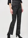 Joseph Ribkoff Twill Paisley Print Pants In Black
