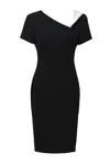 Joseph Ribkoff Two-tone Asymmetrical Dress In Black,white In Multi