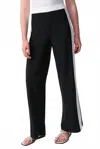 Joseph Ribkoff Silky Knit Wide Pant In Black/vanilla In Black