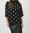 Joseph Ribkoff Jewel Detail Dolman Sleeve Sweater In Polka Dot